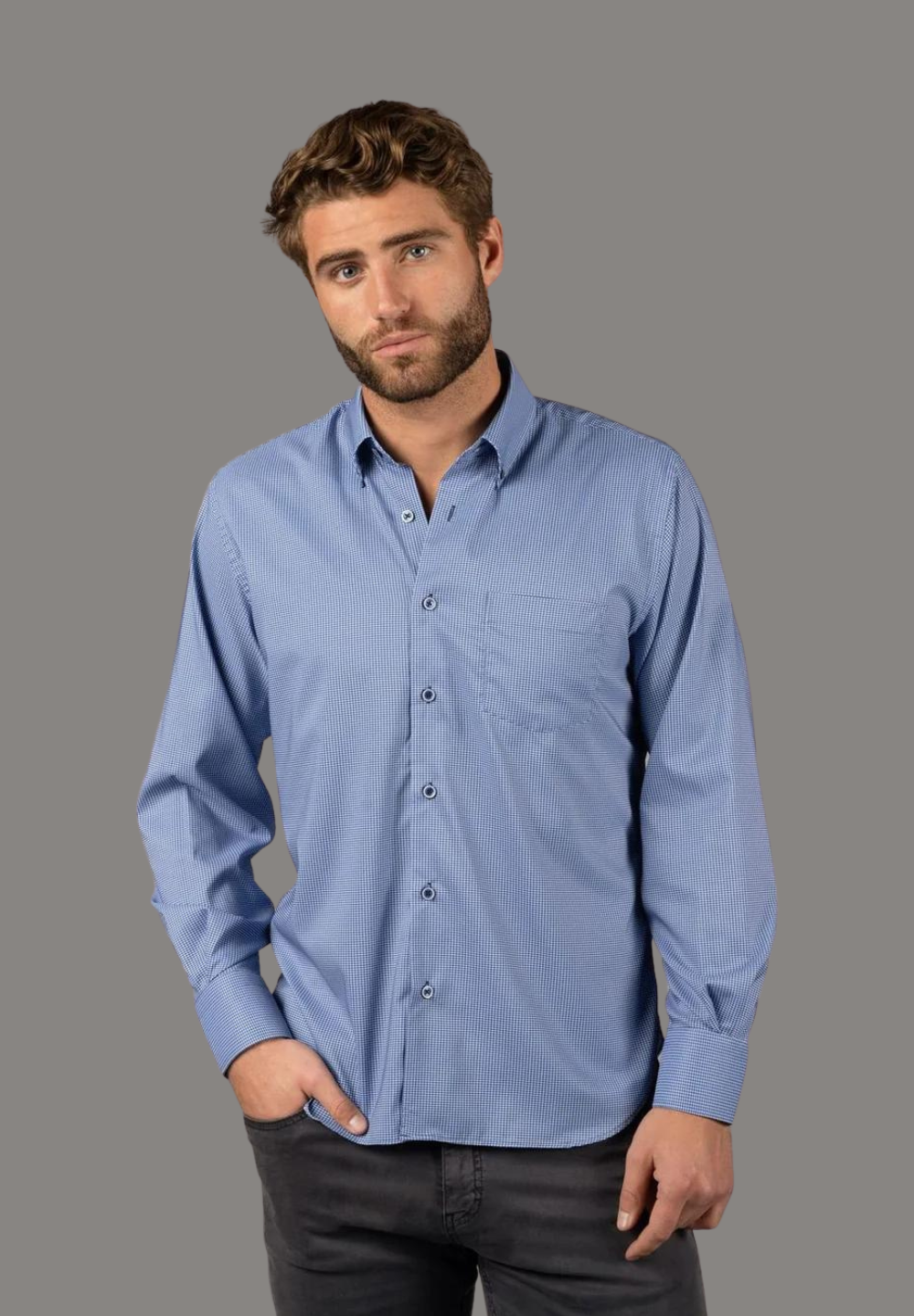 Blue white check 2024 shirt