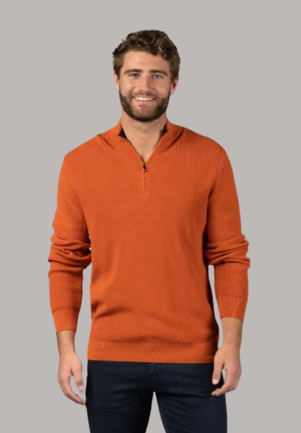 Orange quarter zip sale