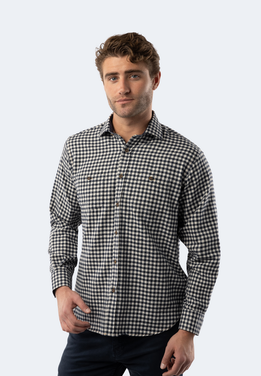 Black and White Stripes Plaid Shirt