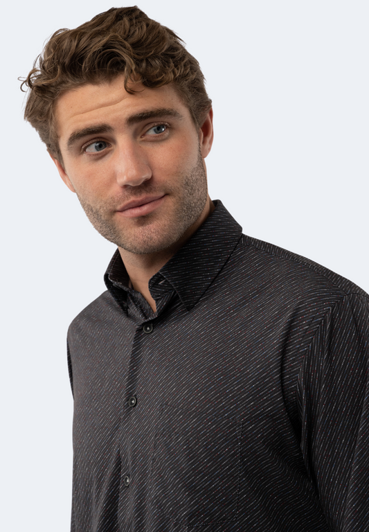 Black Multicolor Stripes Shirt
