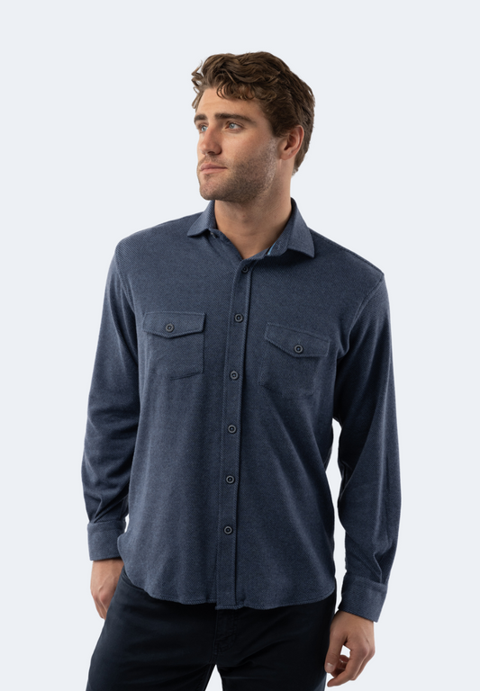 Indigo Stripes Knit Shirt