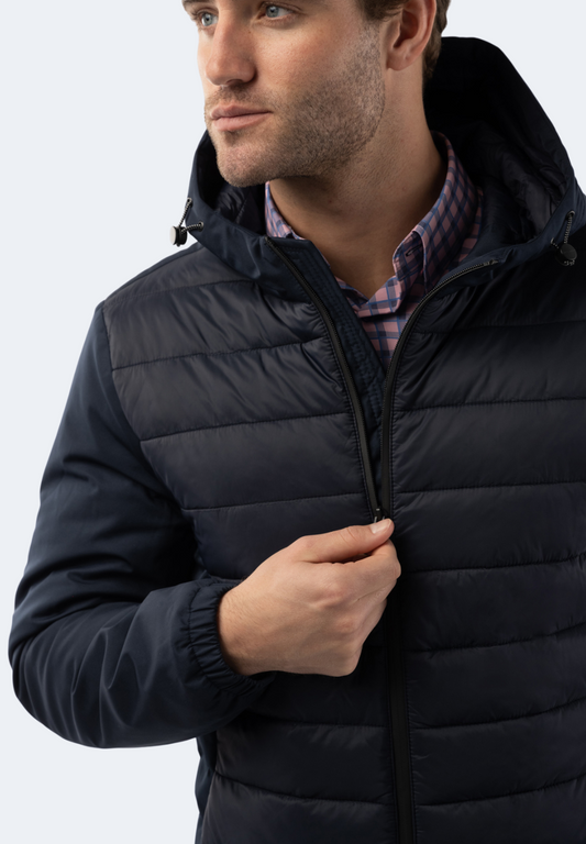 Navy Hooded Puff Coat