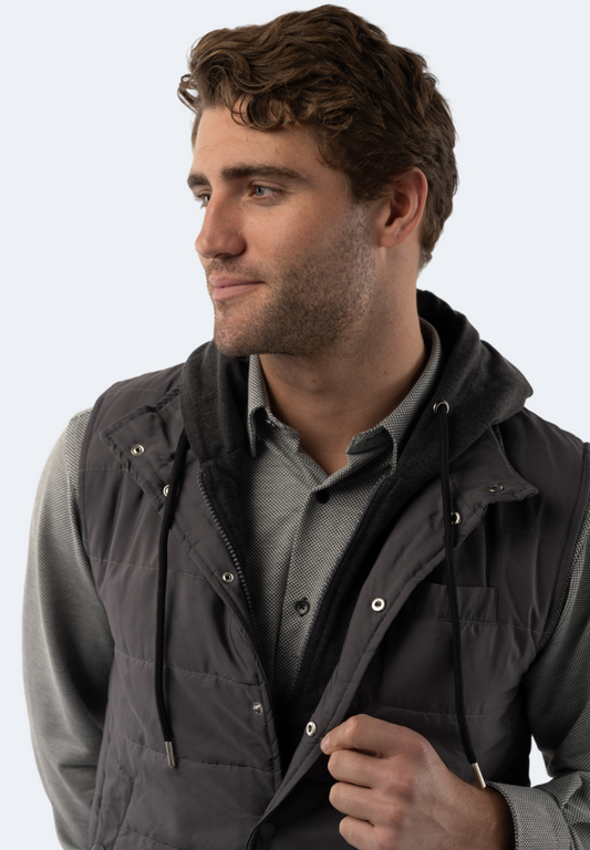 Grey Hooded Vest