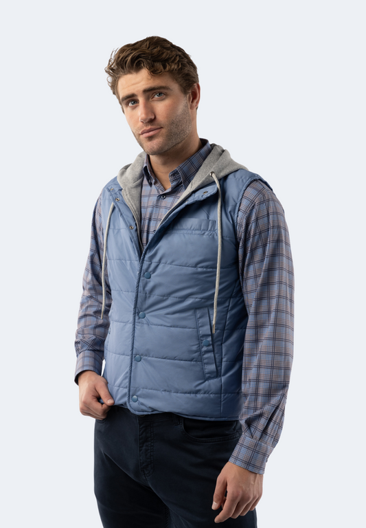 Blue Hooded Vest