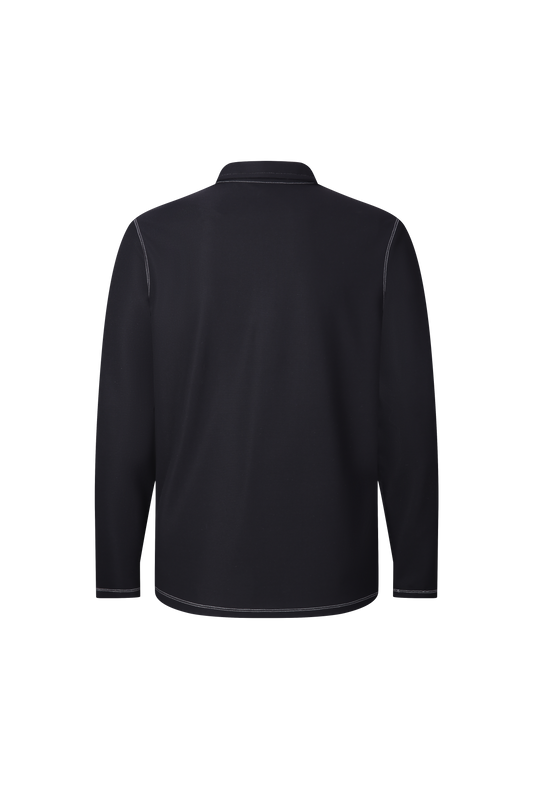 Black Waffle Quarter Zip Performance Pullover