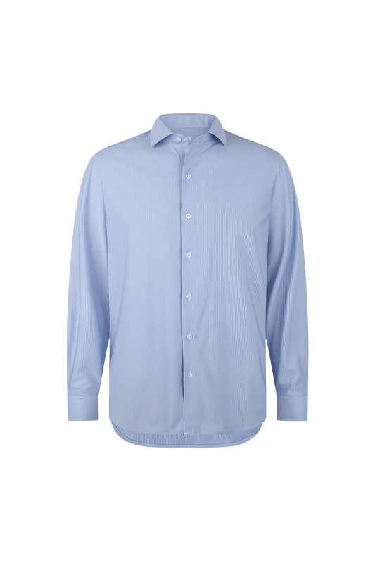 Blue Striped Performance Dress Shirt