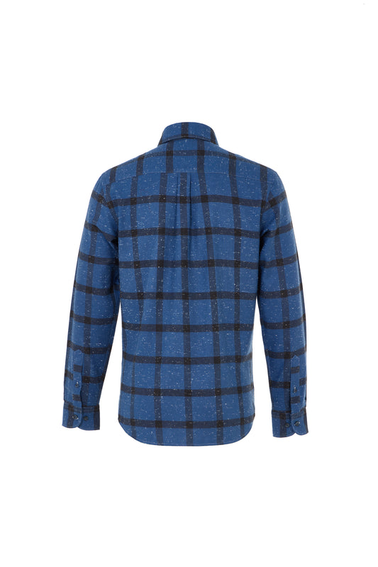 Indigo Plaid Jacquard Shirt