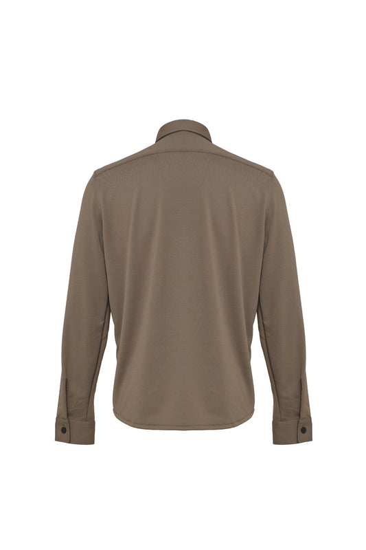 Olive Textured Performance Shirt Jacket