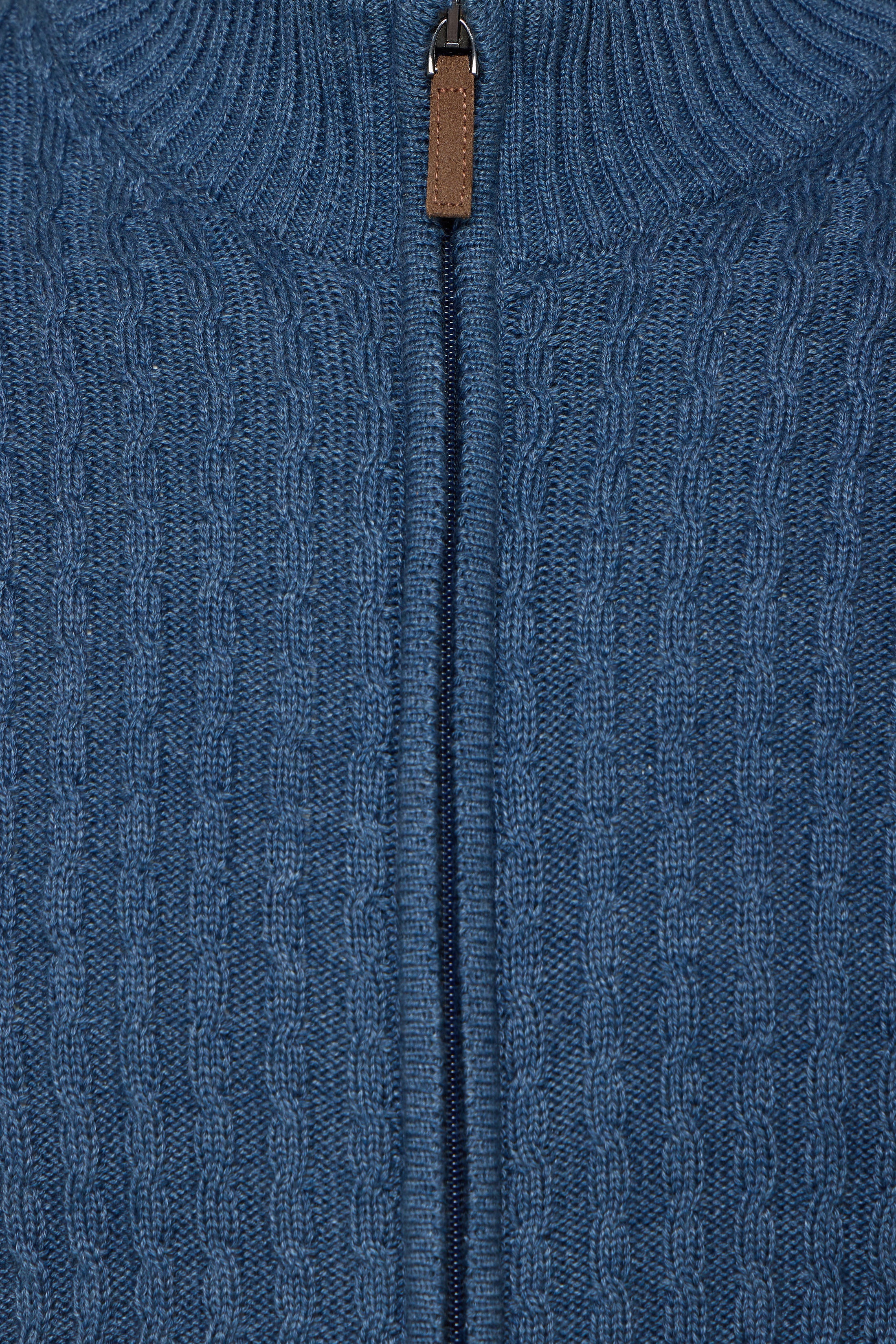 Indigo Zip Weave Sweater