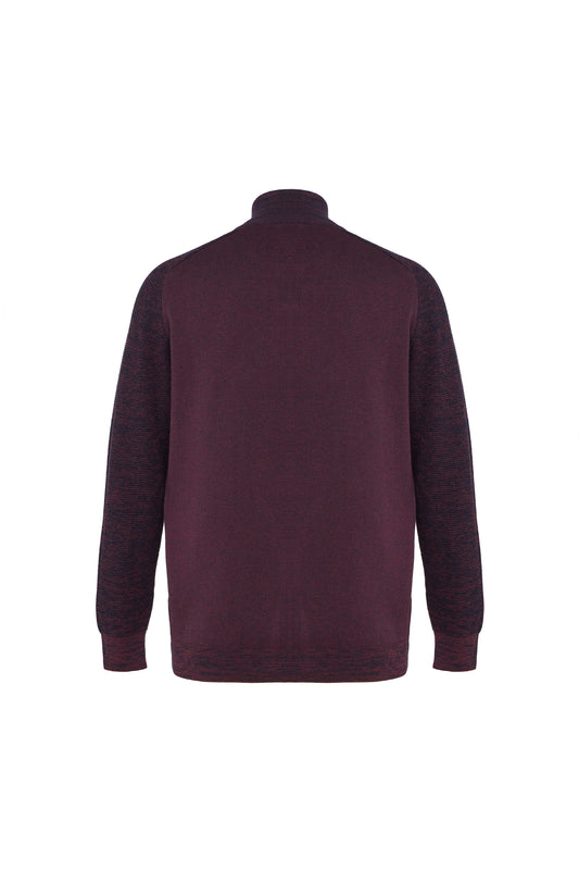 Bordeaux Raglan Quarter Zip Sweater