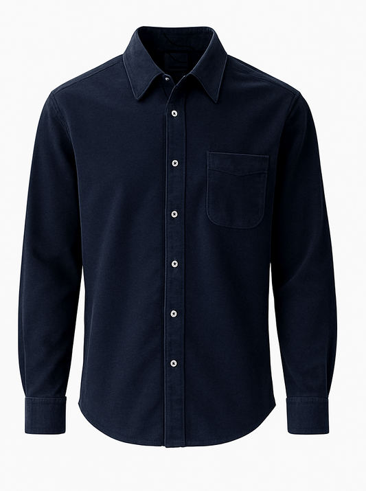 Navy Micro Corduroy Shirt