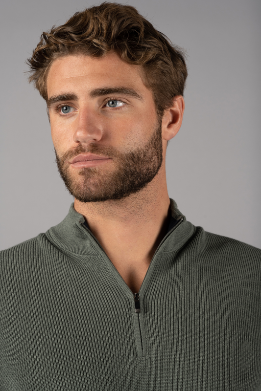 Melange Green Quarter Zip