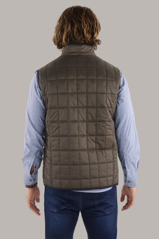 Full Zip Brown Quilted Vest