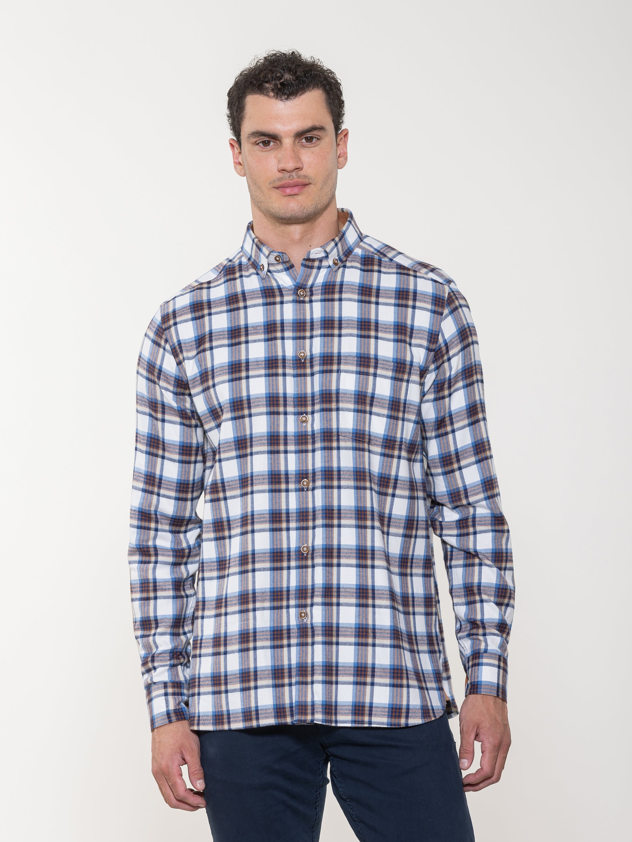 Brushed Moss Plaid Shirt