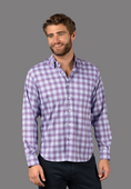 Load image into Gallery viewer, Purple and White Plaid Shirt
