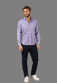 Load image into Gallery viewer, Purple and White Plaid Shirt
