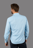 Load image into Gallery viewer, Powder Blue with Navy and White Box Shirt
