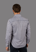 Load image into Gallery viewer, White, Denim Blue, and Brown Plaid Check Shirt
