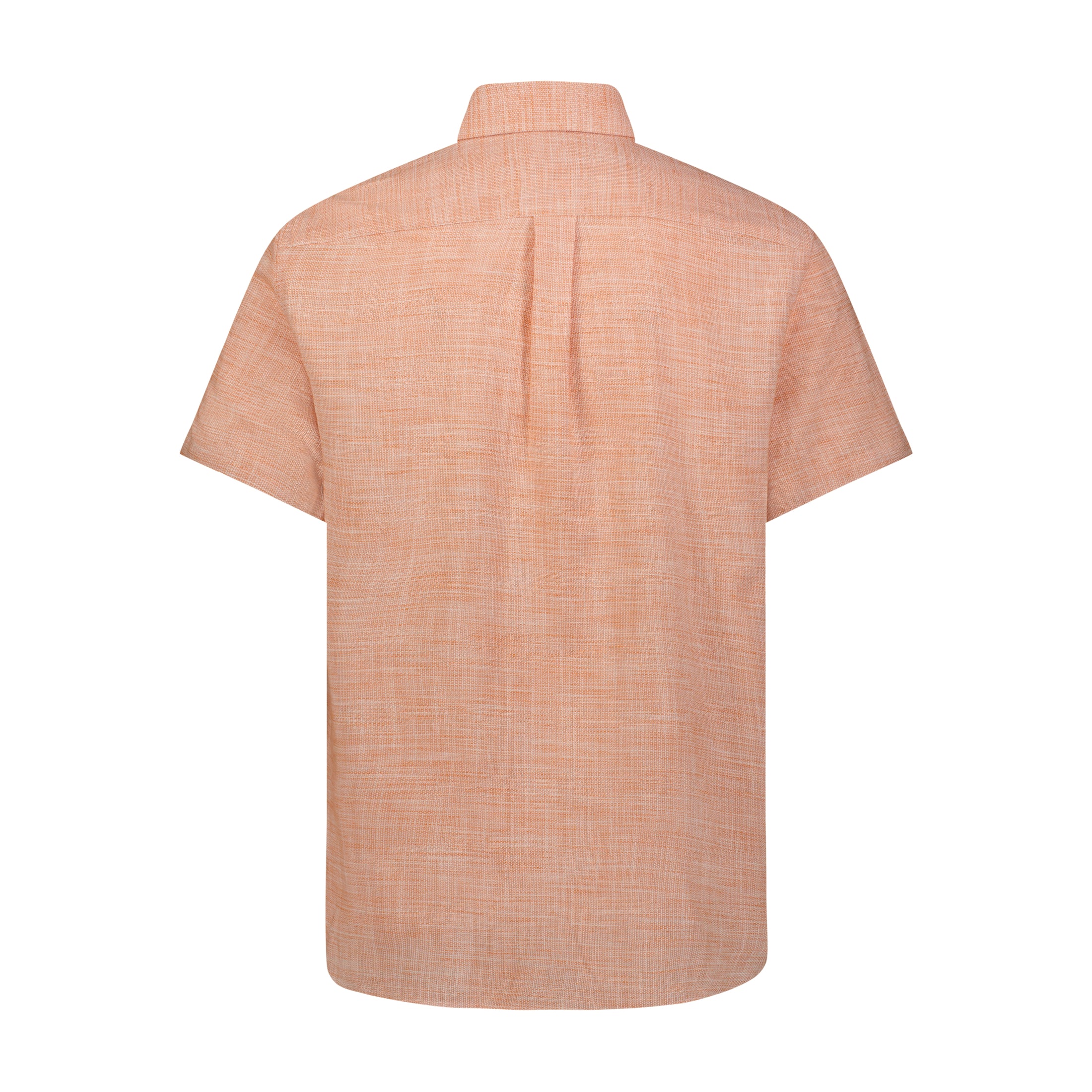 Peach and White Heather Short Sleeve Woven Weave Shirt