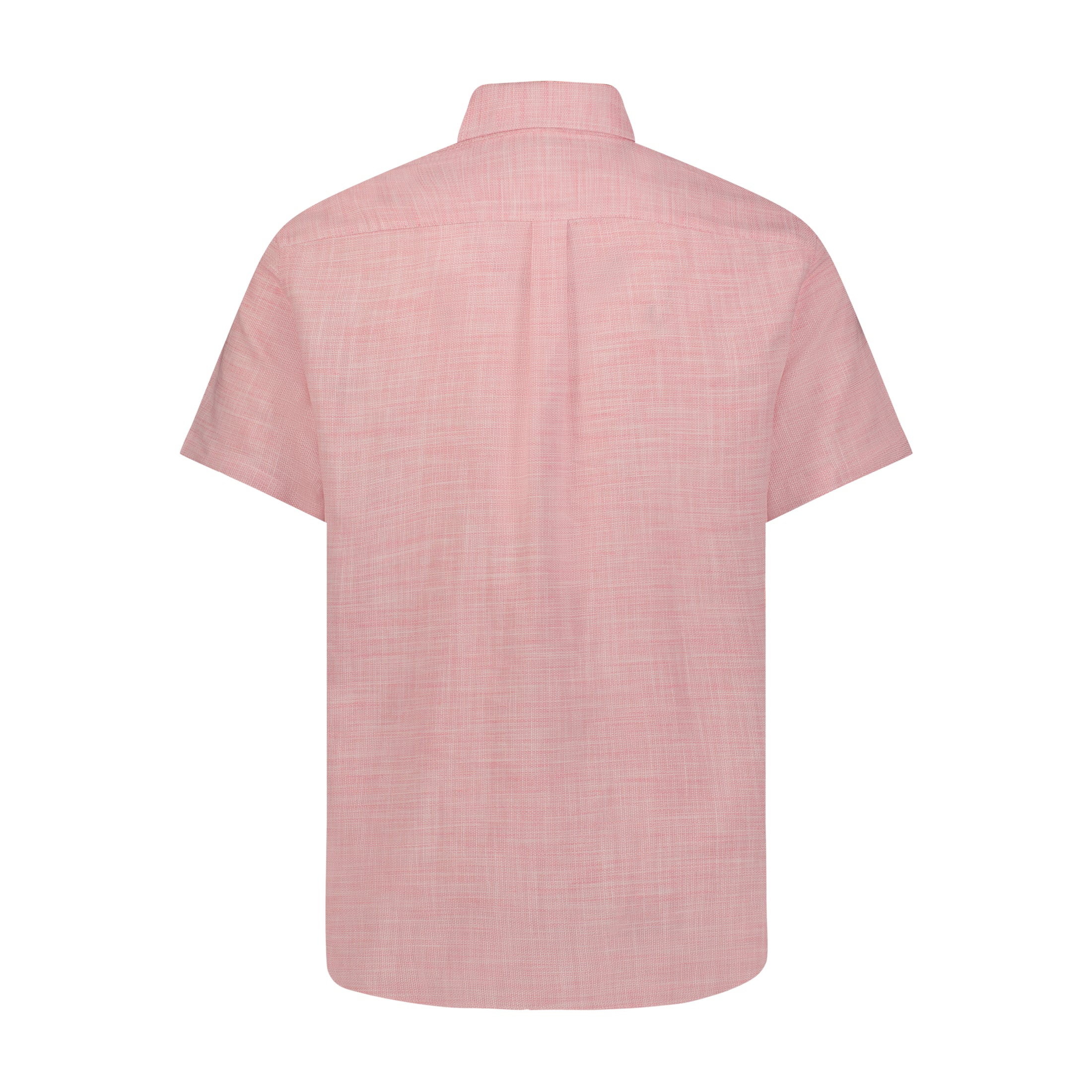 Pink and White Heather Short Sleeve Woven Weave Shirt