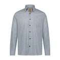 Load image into Gallery viewer, Sky Blue Navy Check Hidden Button Down Long Sleeve Shirt
