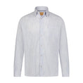 Load image into Gallery viewer, White Blue Indigo Mini Check Hidden Button Down Long Sleeve Shirt
