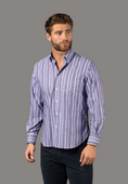 Load image into Gallery viewer, White with Purple & Pink Multicolor Stripe
