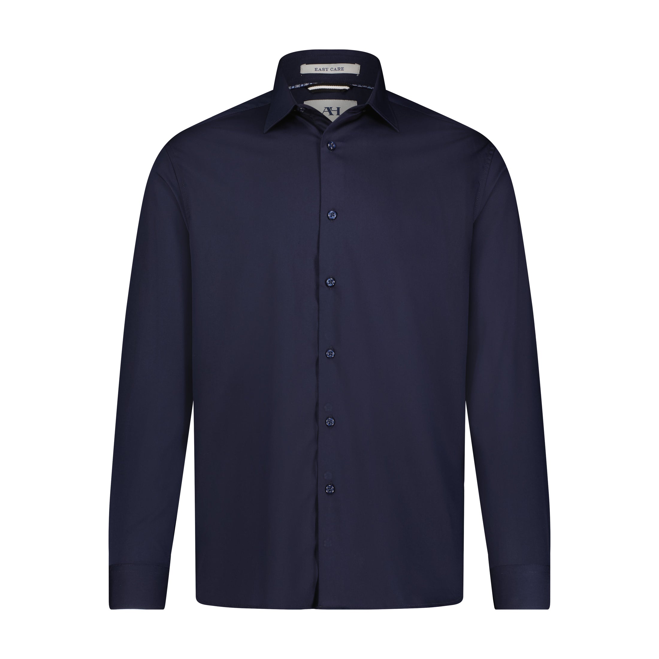 Navy Hidden Button Down Bamboo Stretch Long Sleeve Shirt