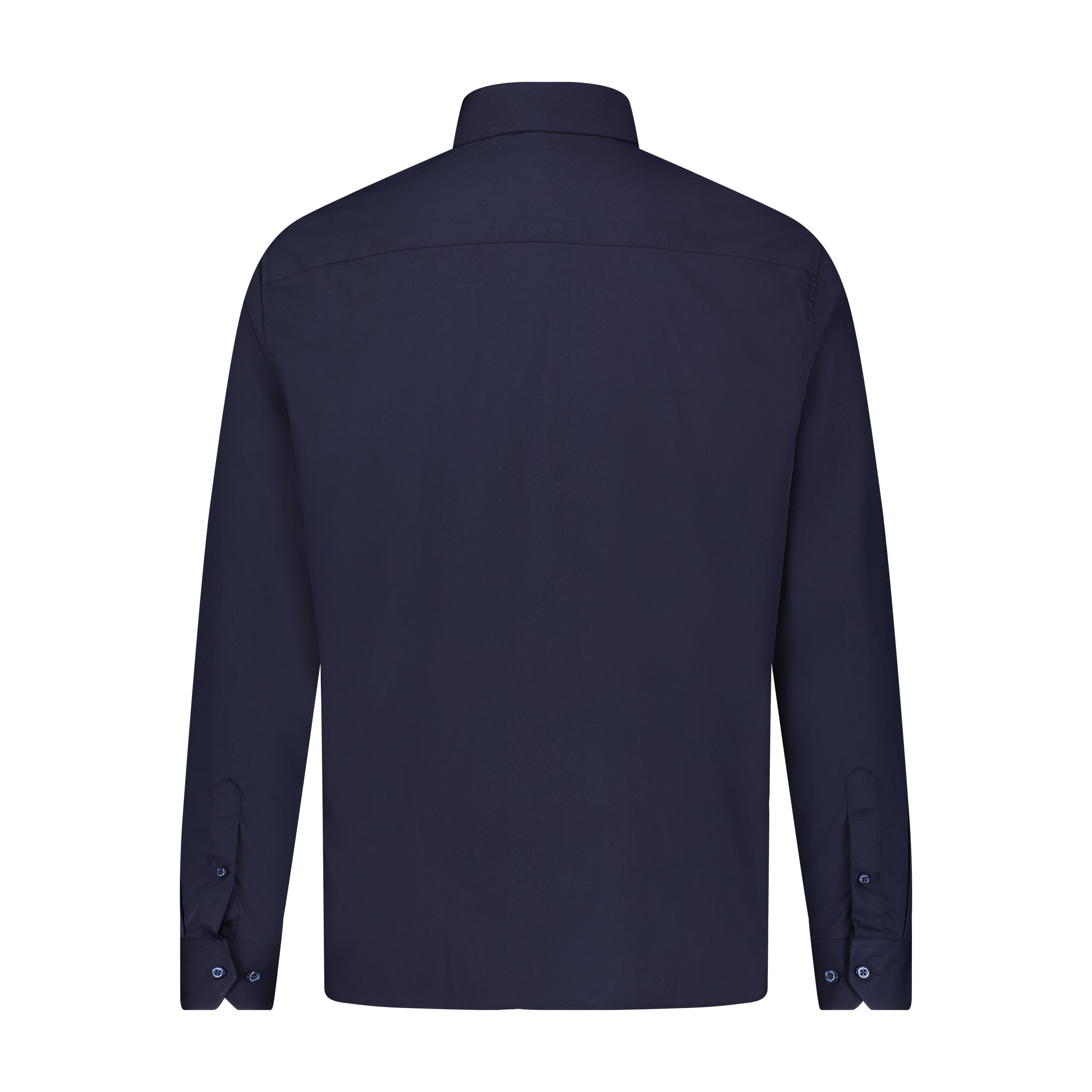 Navy Hidden Button Down Bamboo Stretch Long Sleeve Shirt