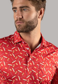 Load image into Gallery viewer, Red with Corks and Corkscrews Polo Shirt
