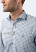 Load image into Gallery viewer, Baby Blue Houndstooth Plaid Shirt
