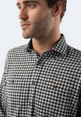 Load image into Gallery viewer, Black and White Stripes Plaid Shirt
