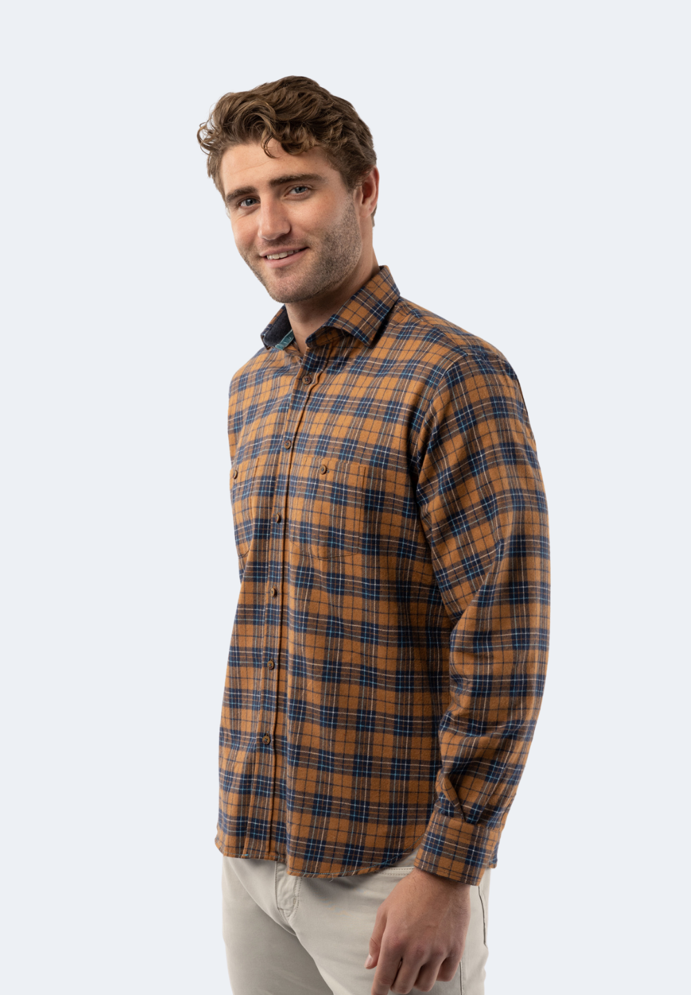 Copper Brown Plaid Shirt