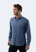 Load image into Gallery viewer, Blue, Black, and White Plaid Shirt
