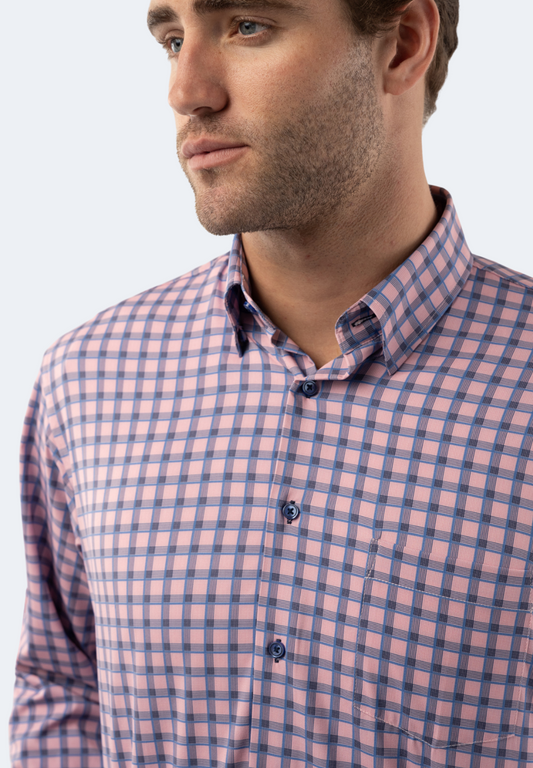 Pink and Blue Plaid Shirt