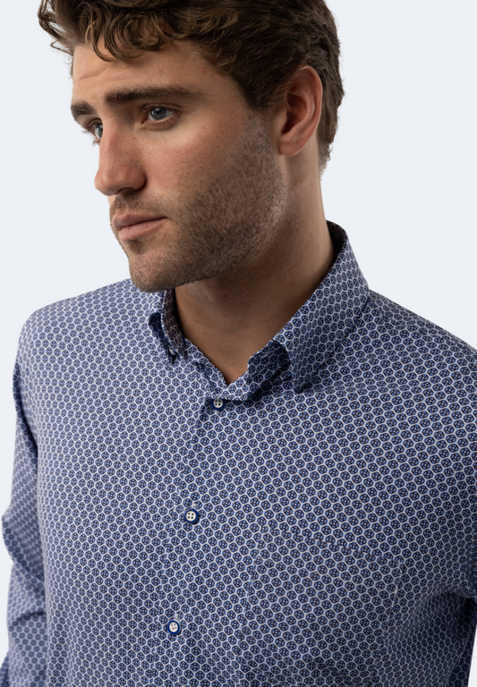 White and Blue Circle Shirt