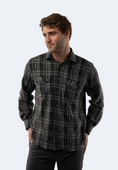 Load image into Gallery viewer, Charcoal Plaid Flannel
