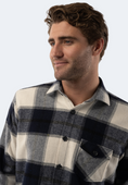 Load image into Gallery viewer, White and Navy Plaid Flannel
