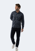 Load image into Gallery viewer, Black and Blue Plaid Flannel
