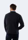 Load image into Gallery viewer, Navy Waffle Stripe Full Zip Knit

