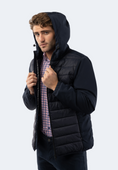 Load image into Gallery viewer, Navy Hooded Puff Coat
