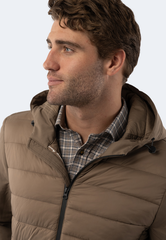 Stone Hooded Puff Coat