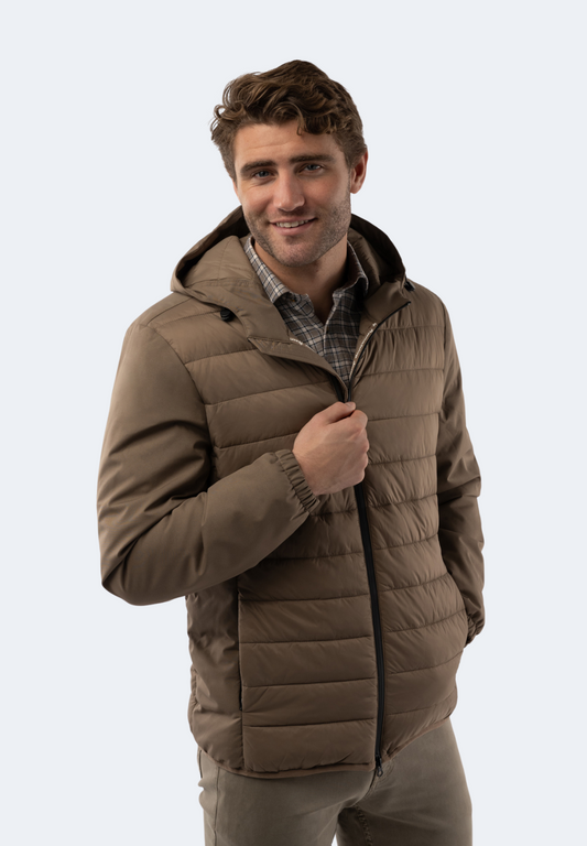 Stone Hooded Puff Coat