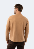 Load image into Gallery viewer, British Tan Waffle Knit 3-Button Henley
