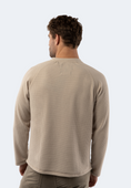 Load image into Gallery viewer, Sand Waffle Knit 3-Button Henley
