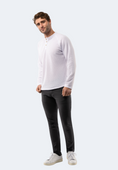 Load image into Gallery viewer, White Waffle Knit 3-Button Henley
