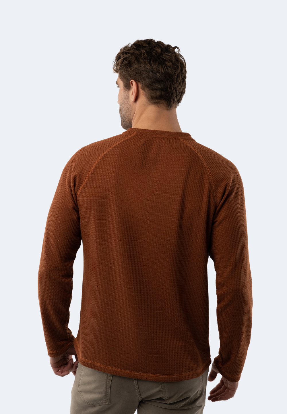 Sand Waffle Knit 3-Button Henley – American Heritage