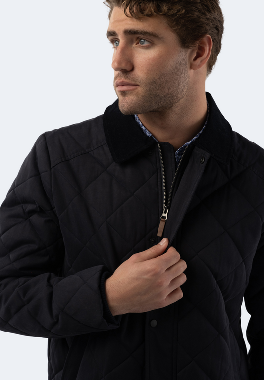 Navy Quilted Coat