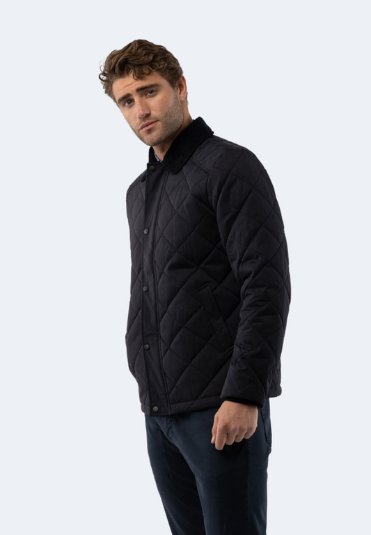 Navy Quilted Coat