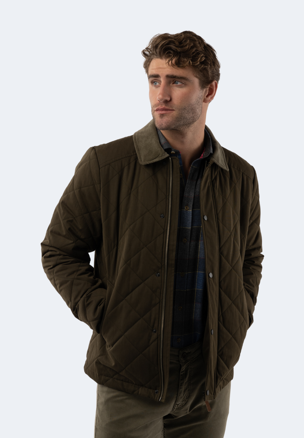 Olive Quilted Coat